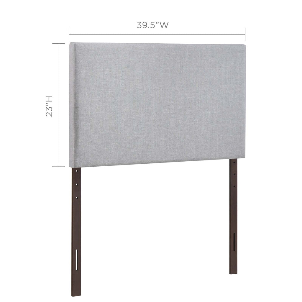 Region Twin Upholstered Fabric Headboard in Sky Gray