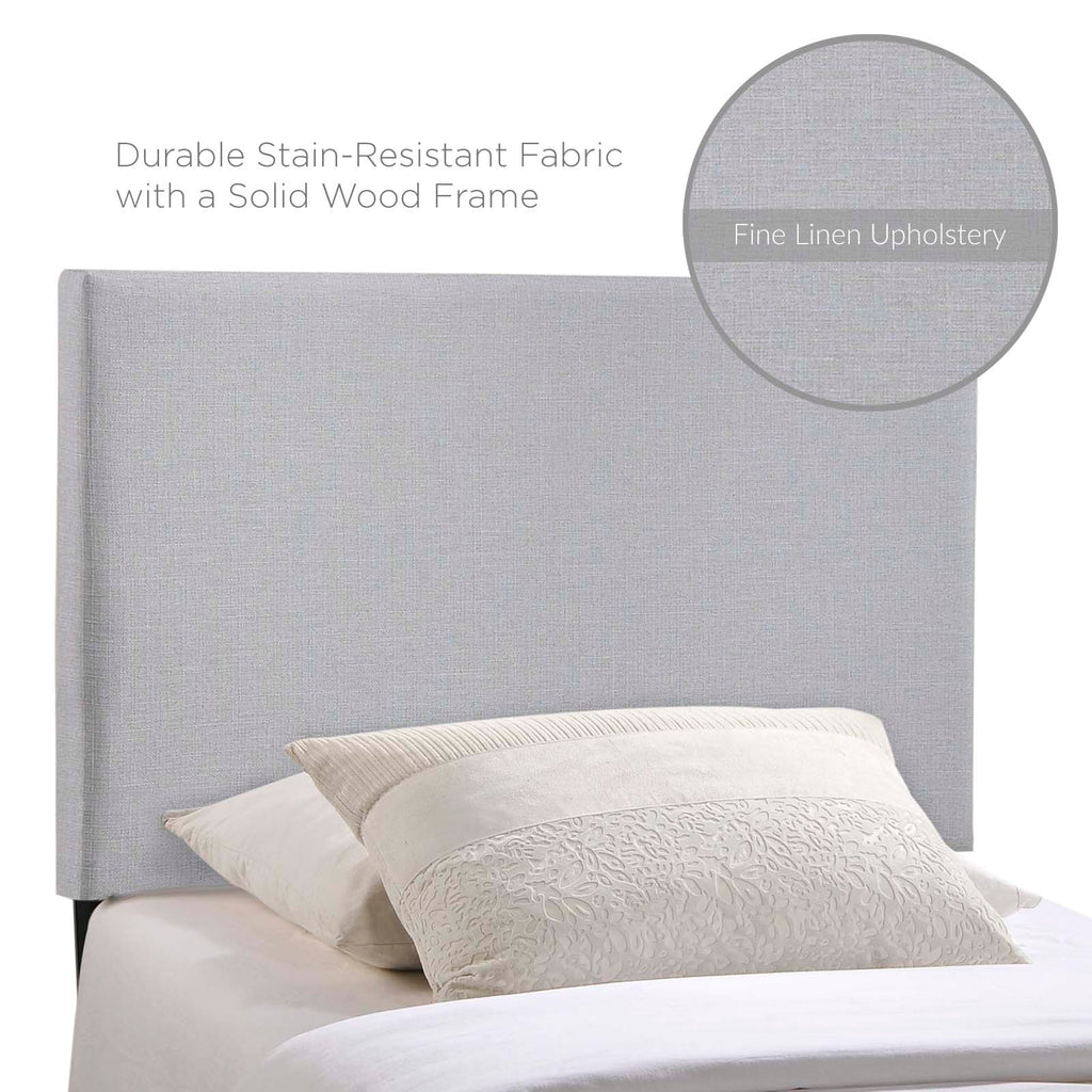 Region Twin Upholstered Fabric Headboard in Sky Gray