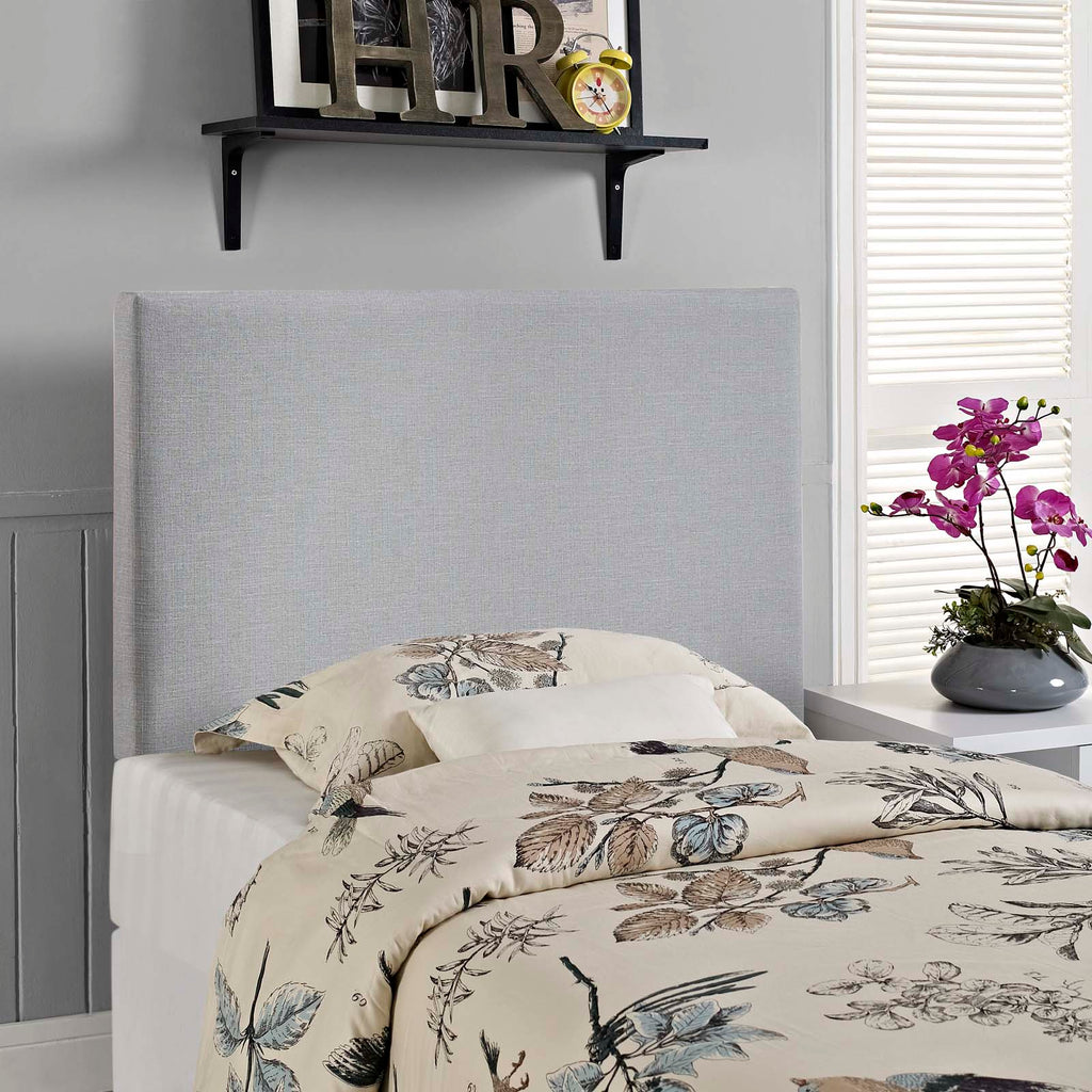 Region Twin Upholstered Fabric Headboard in Sky Gray