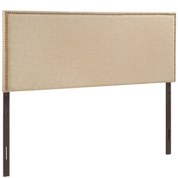 Region Nailhead Queen Upholstered Headboard in Cafe