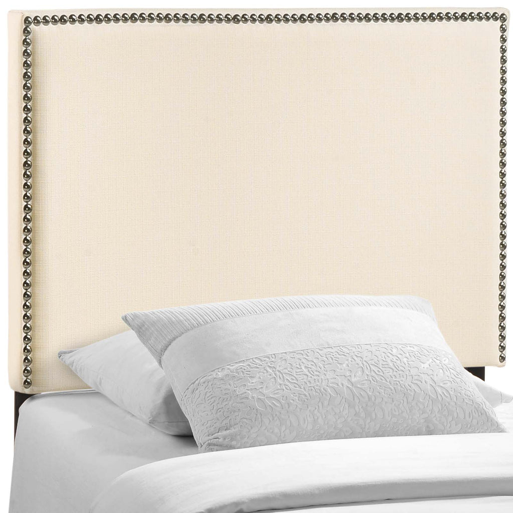 Region Nailhead Twin Upholstered Headboard in Ivory