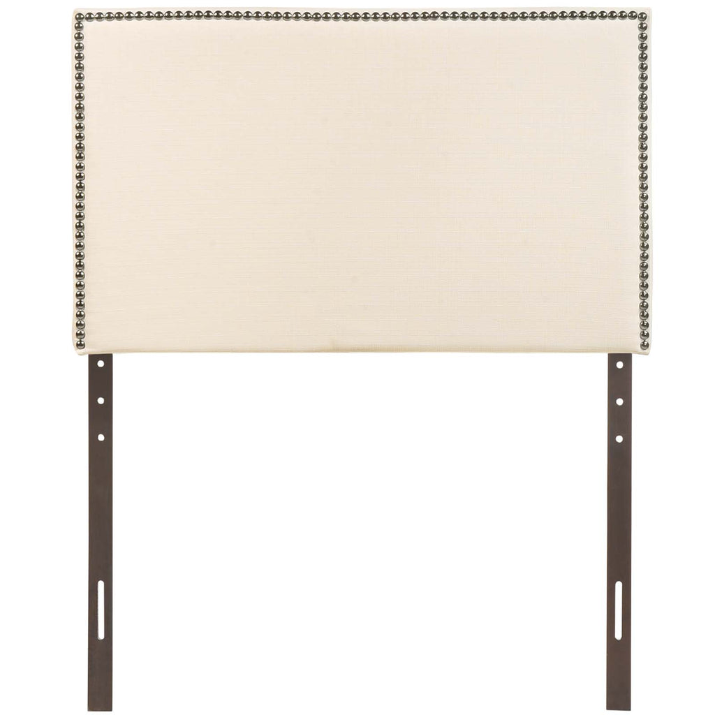 Region Nailhead Twin Upholstered Headboard in Ivory