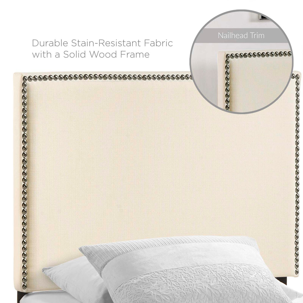 Region Nailhead Twin Upholstered Headboard in Ivory