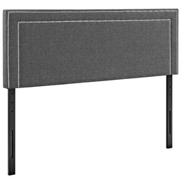 Jessamine Queen Upholstered Fabric Headboard in Gray