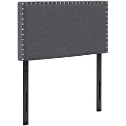 Phoebe Twin Upholstered Fabric Headboard in Gray