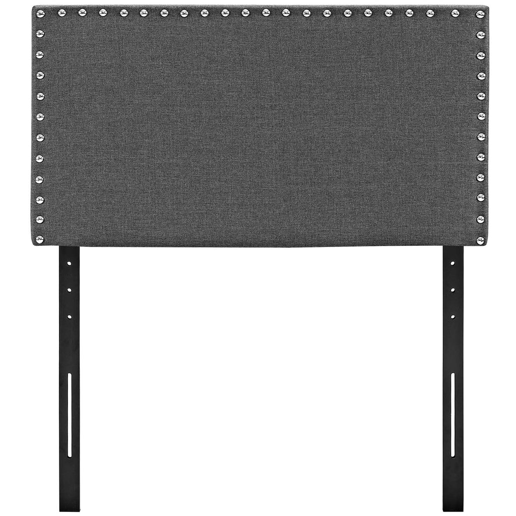 Phoebe Twin Upholstered Fabric Headboard in Gray