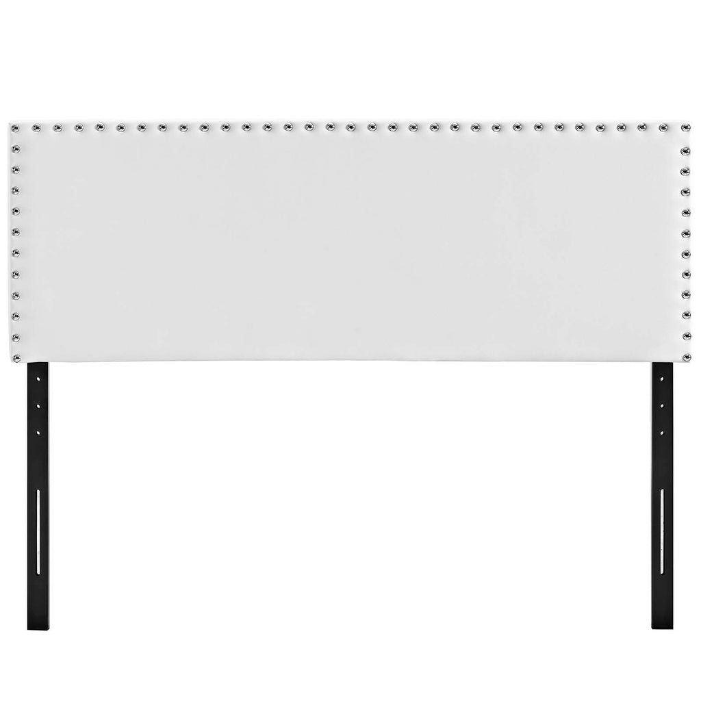 Phoebe Full Upholstered Vinyl Headboard in White