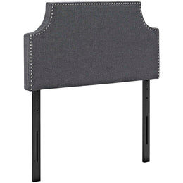 Laura Twin Upholstered Fabric Headboard in Gray