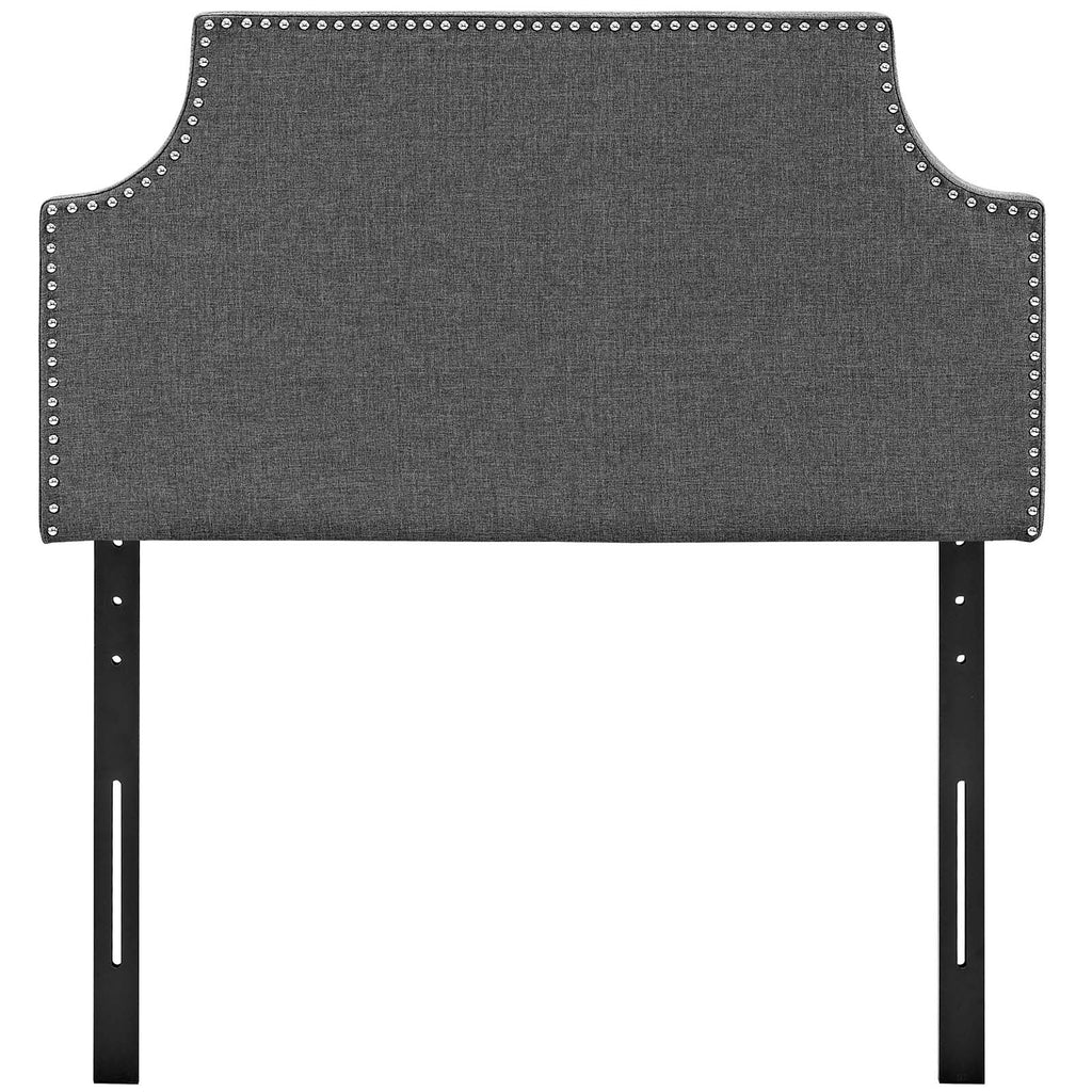 Laura Twin Upholstered Fabric Headboard in Gray