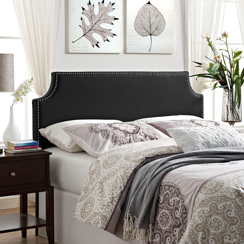 Laura Full Upholstered Vinyl Headboard in Black