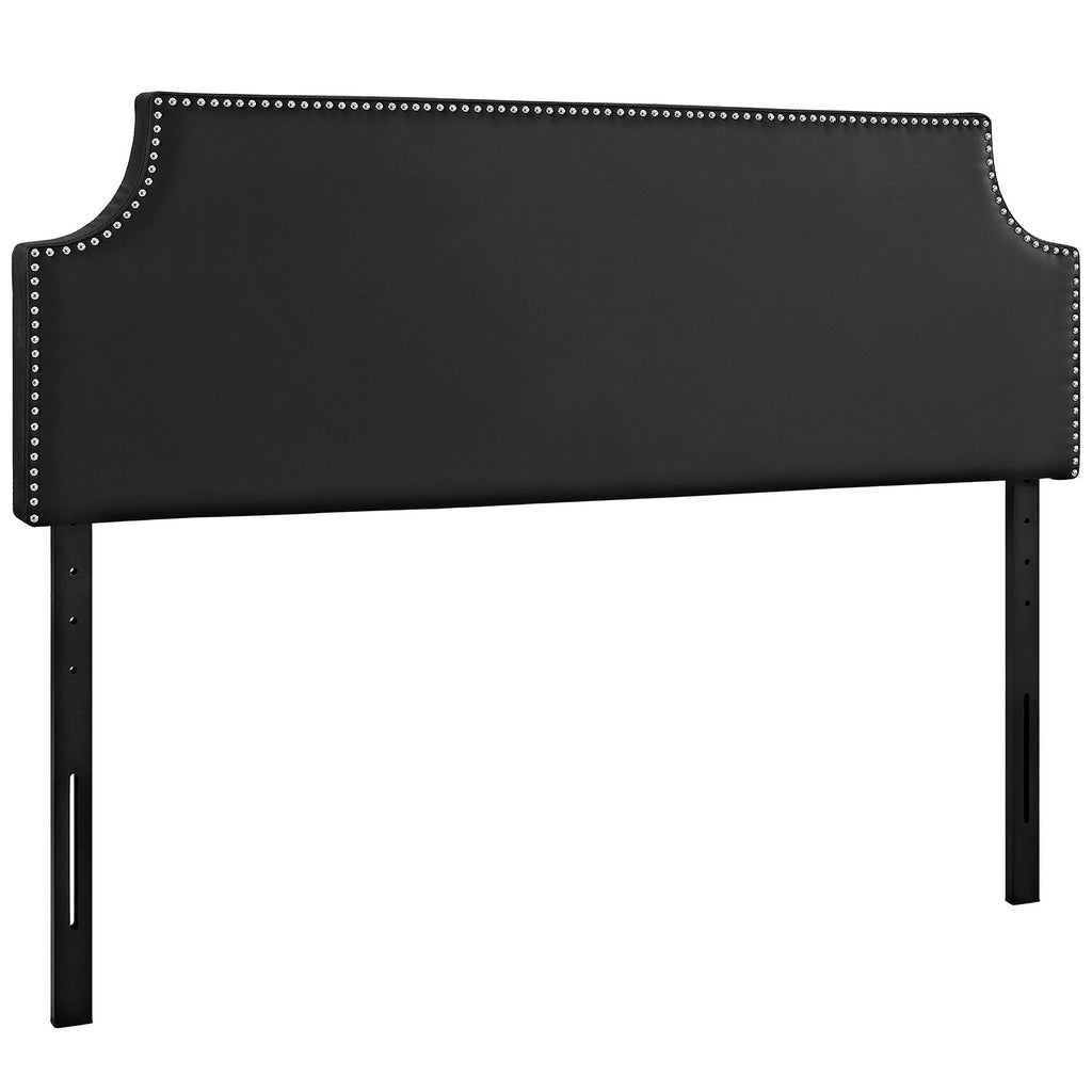 Laura Queen Upholstered Vinyl Headboard in Black