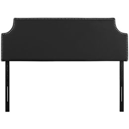 Laura Queen Upholstered Vinyl Headboard in Black