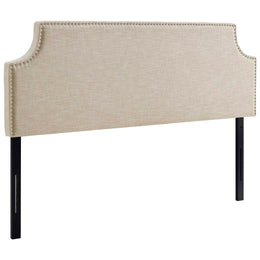 Laura Queen Upholstered Fabric Headboard in Beige