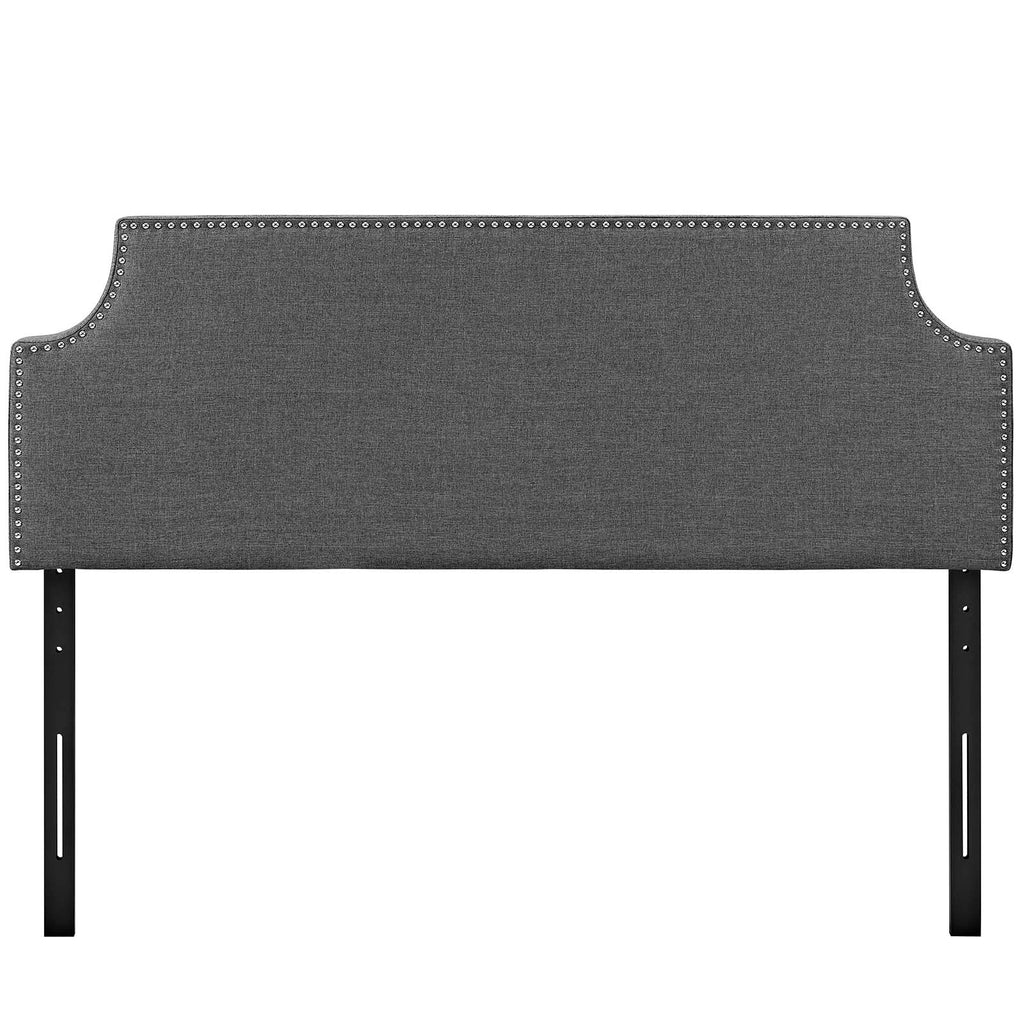 Laura King Upholstered Fabric Headboard in Gray