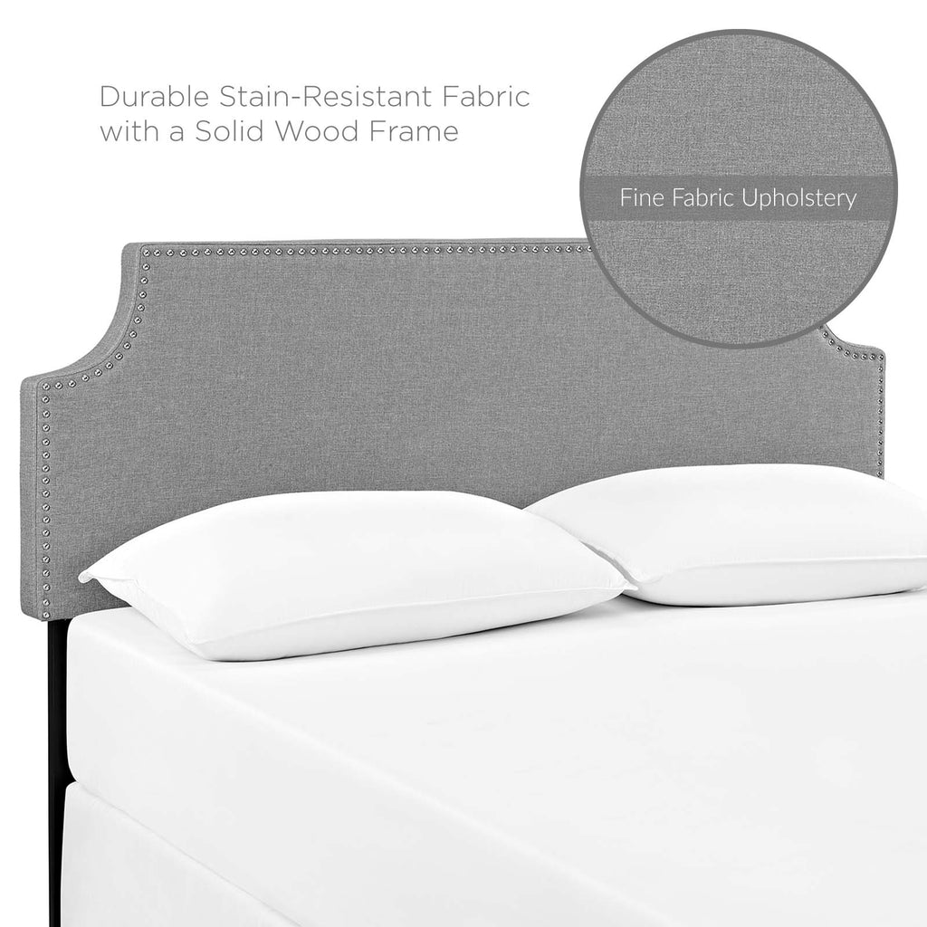 Laura King Upholstered Fabric Headboard in Gray
