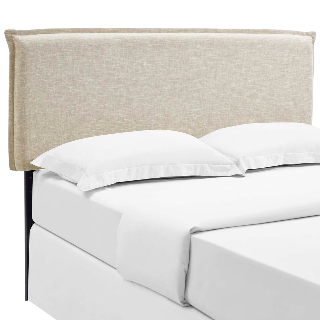 Camille Queen Upholstered Fabric Headboard in Beige