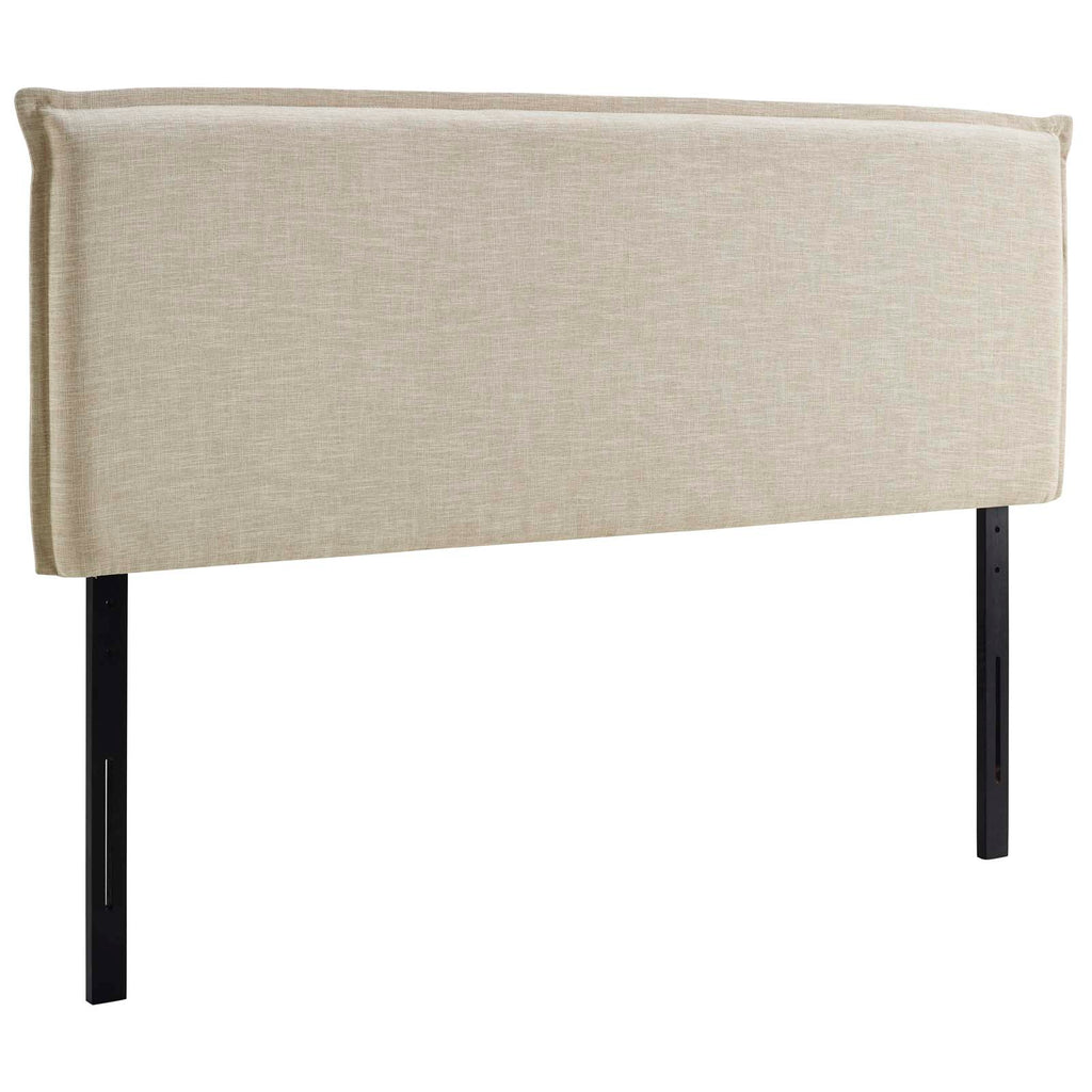 Camille Queen Upholstered Fabric Headboard in Beige