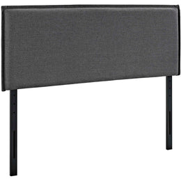 Camille Queen Upholstered Fabric Headboard in Gray