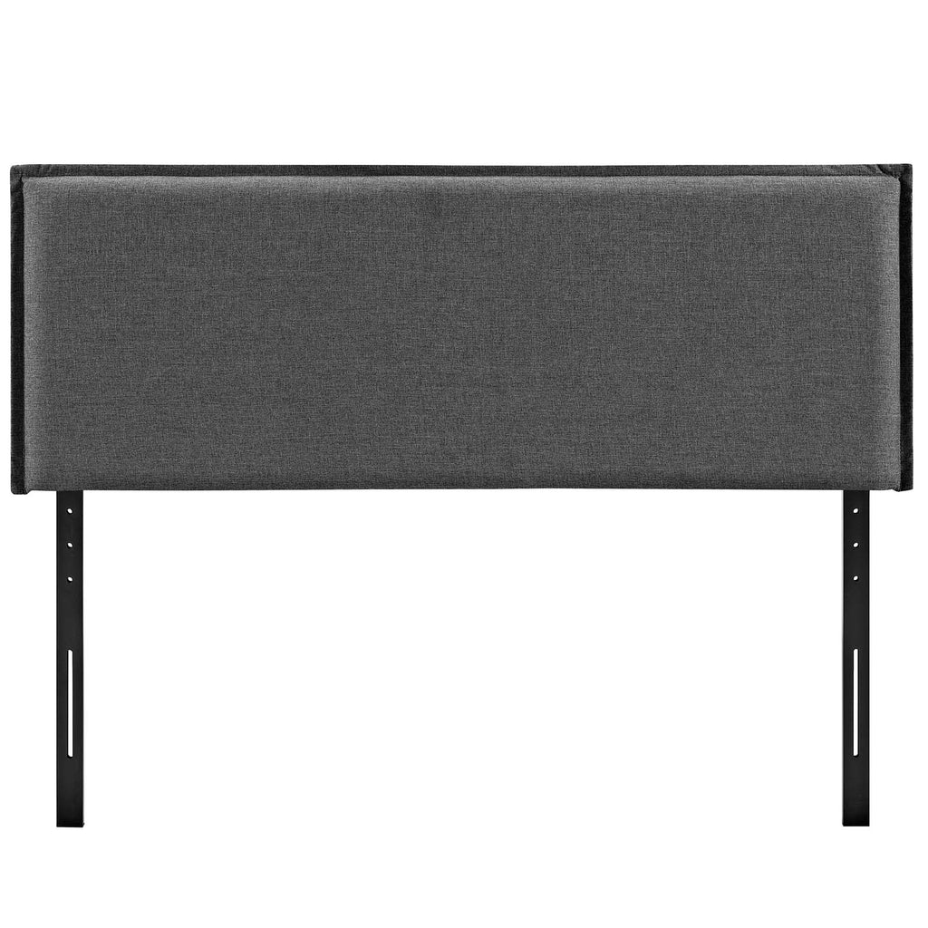 Camille Queen Upholstered Fabric Headboard in Gray