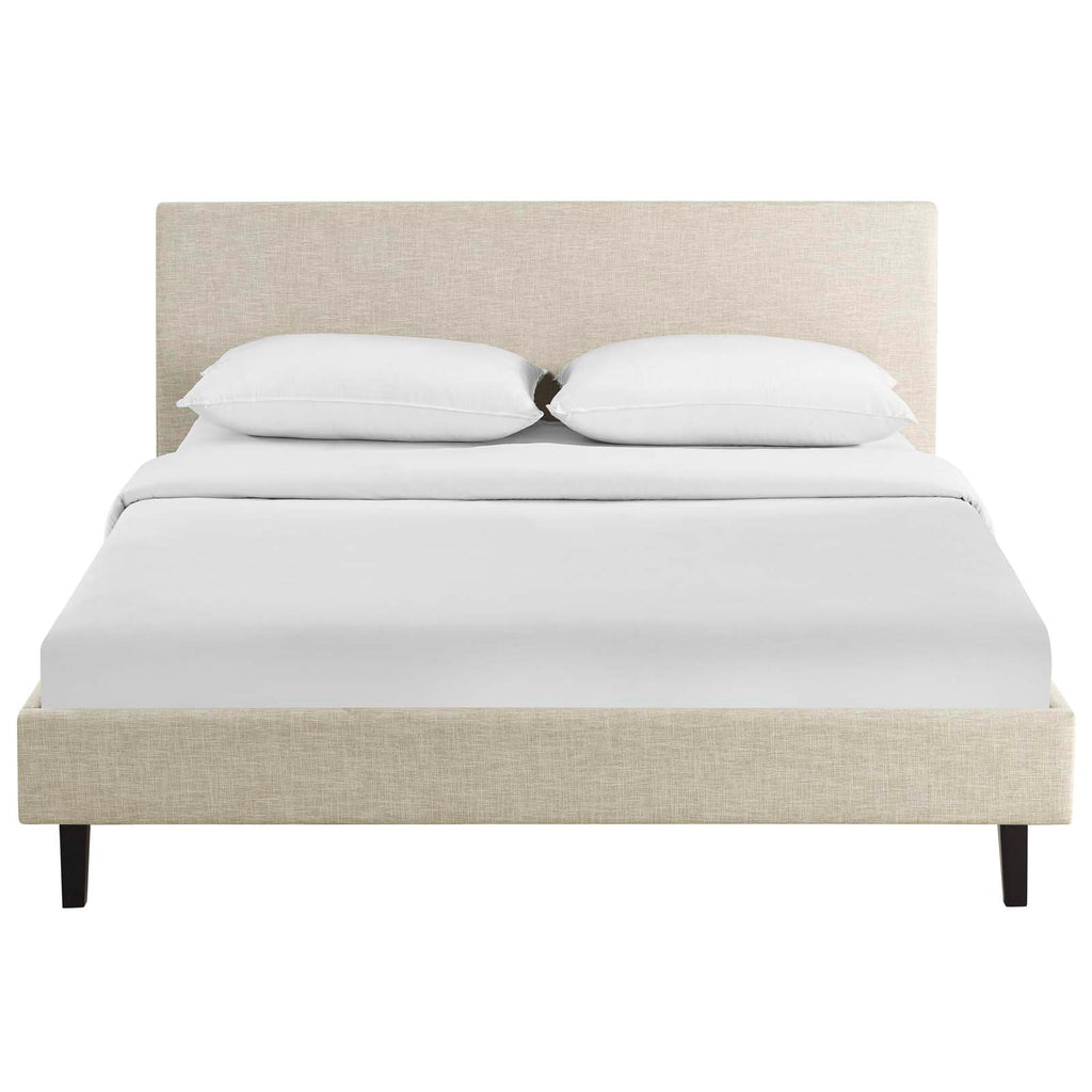 Anya Full Fabric Bed in Beige