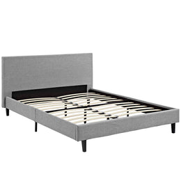 Anya Full Fabric Bed in Light Gray