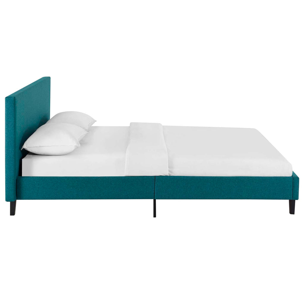Anya Full Fabric Bed in Teal