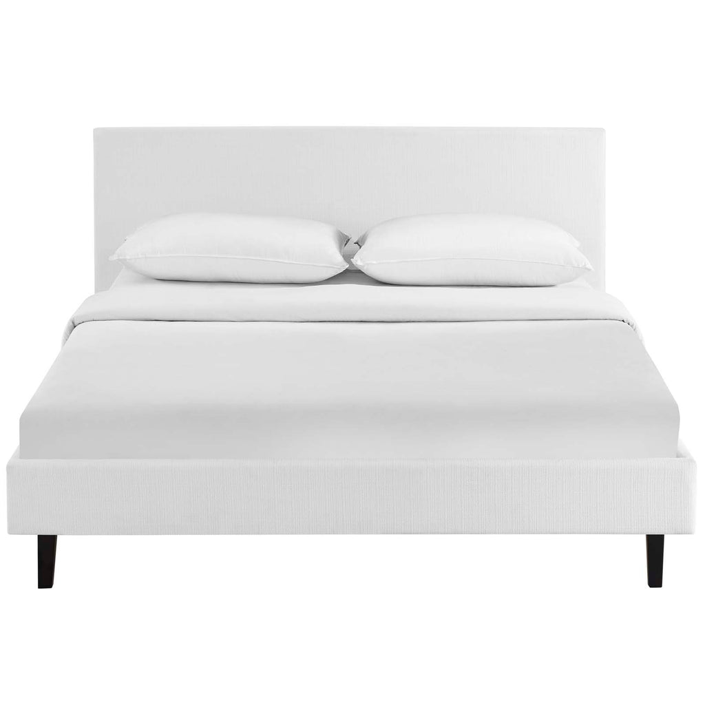 Anya Full Fabric Bed in White