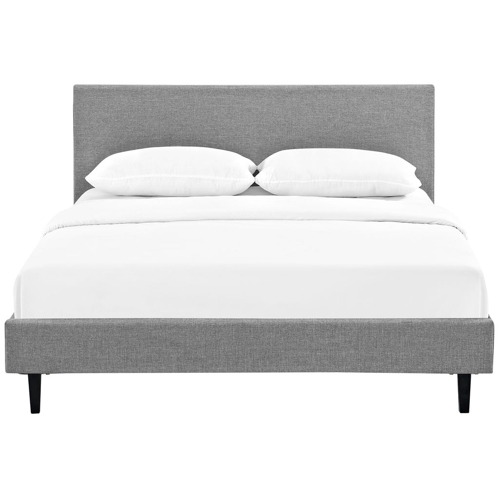 Anya Queen Bed in Light Gray