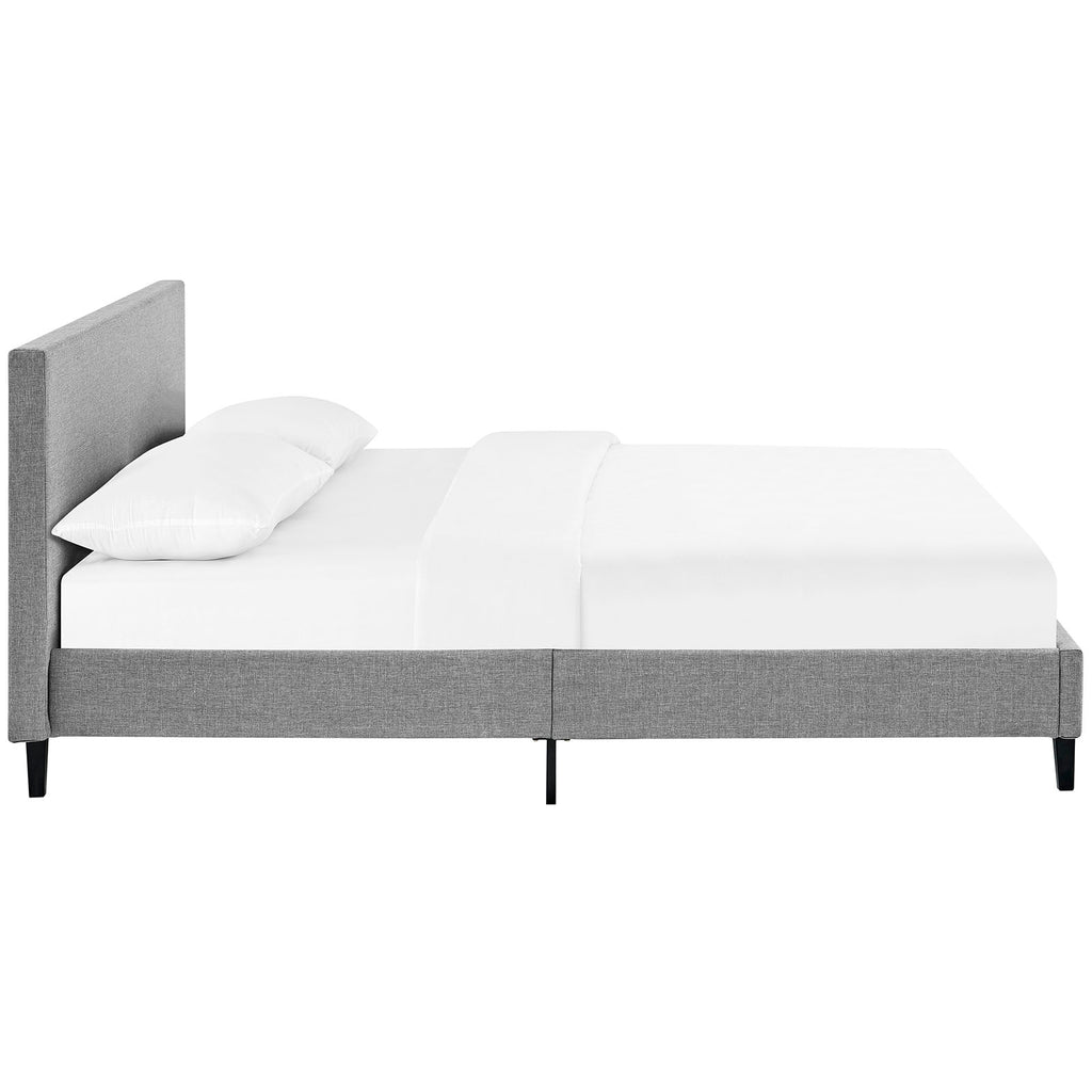 Anya Queen Bed in Light Gray