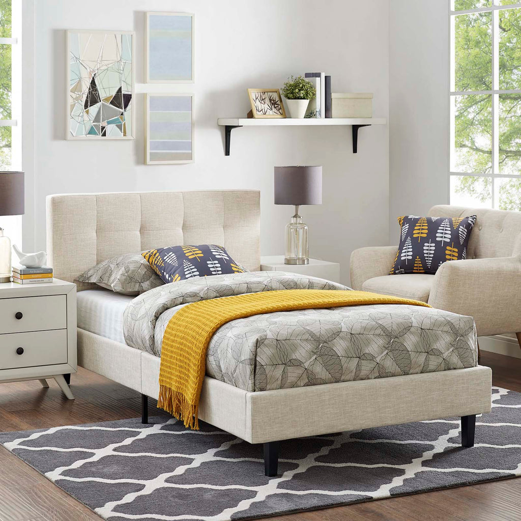 Linnea Twin Bed in Beige