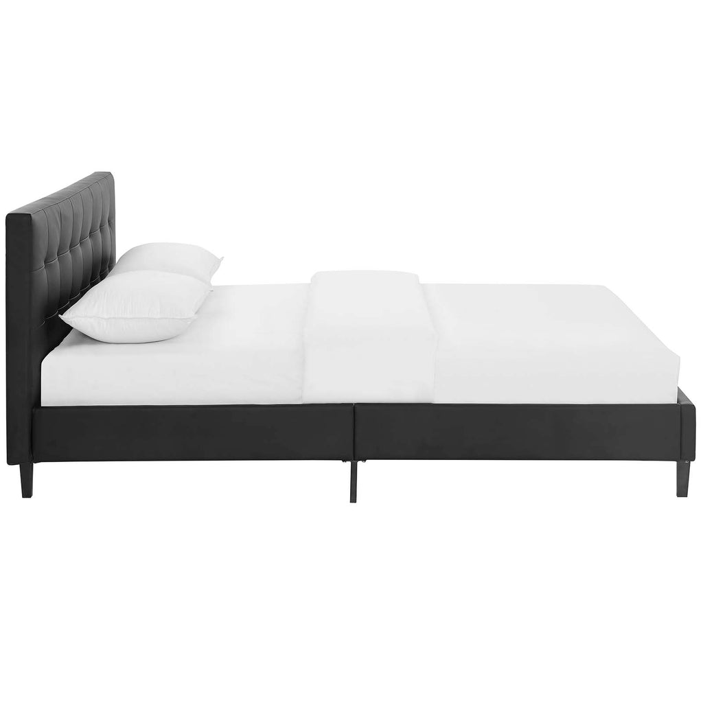 Linnea Full Faux Leather Bed in Black