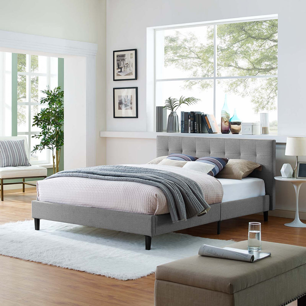 Linnea Full Bed in Light Gray