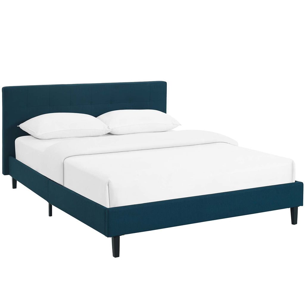 Linnea Queen Fabric Bed in Azure