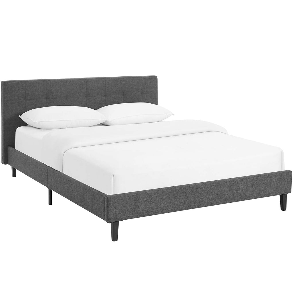 Linnea Queen Fabric Bed in Gray