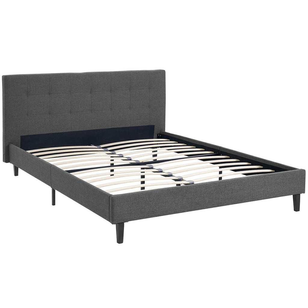 Linnea Queen Fabric Bed in Gray