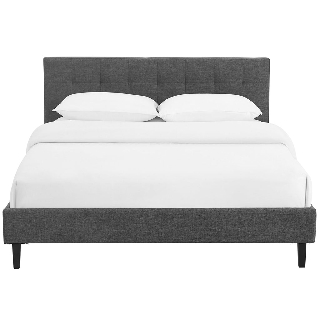 Linnea Queen Fabric Bed in Gray