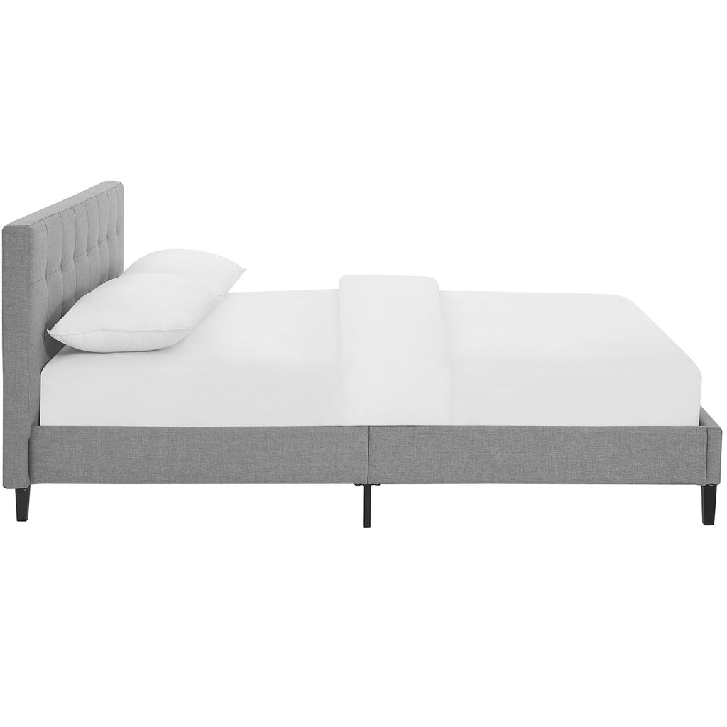 Linnea Queen Fabric Bed in Light Gray