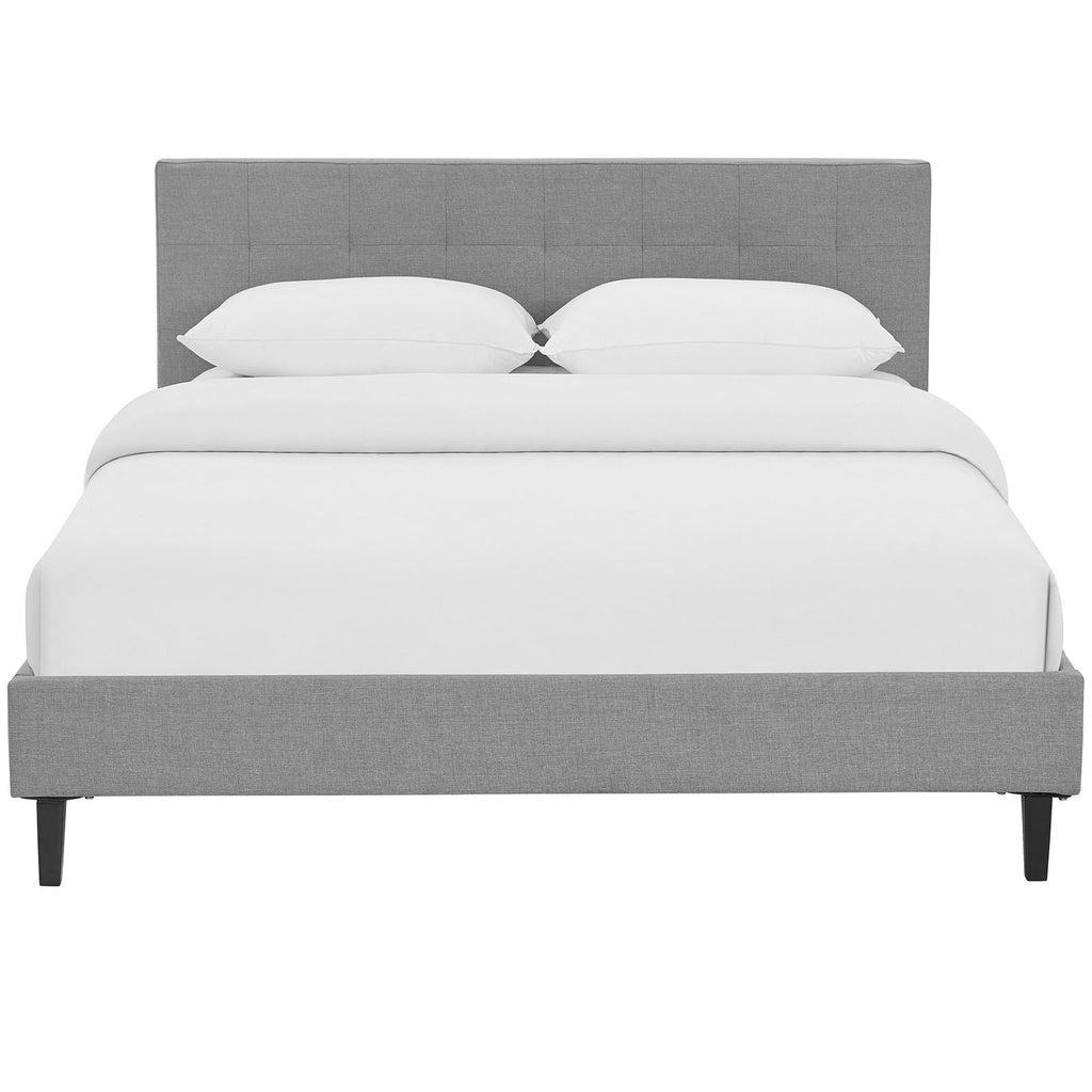 Linnea Queen Fabric Bed in Light Gray