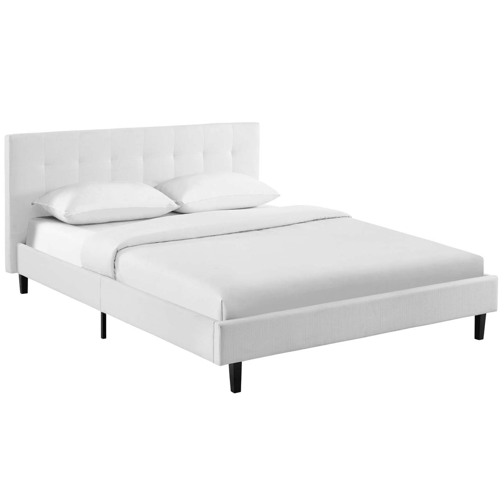 Linnea Queen Fabric Bed in White