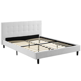 Linnea Queen Fabric Bed in White