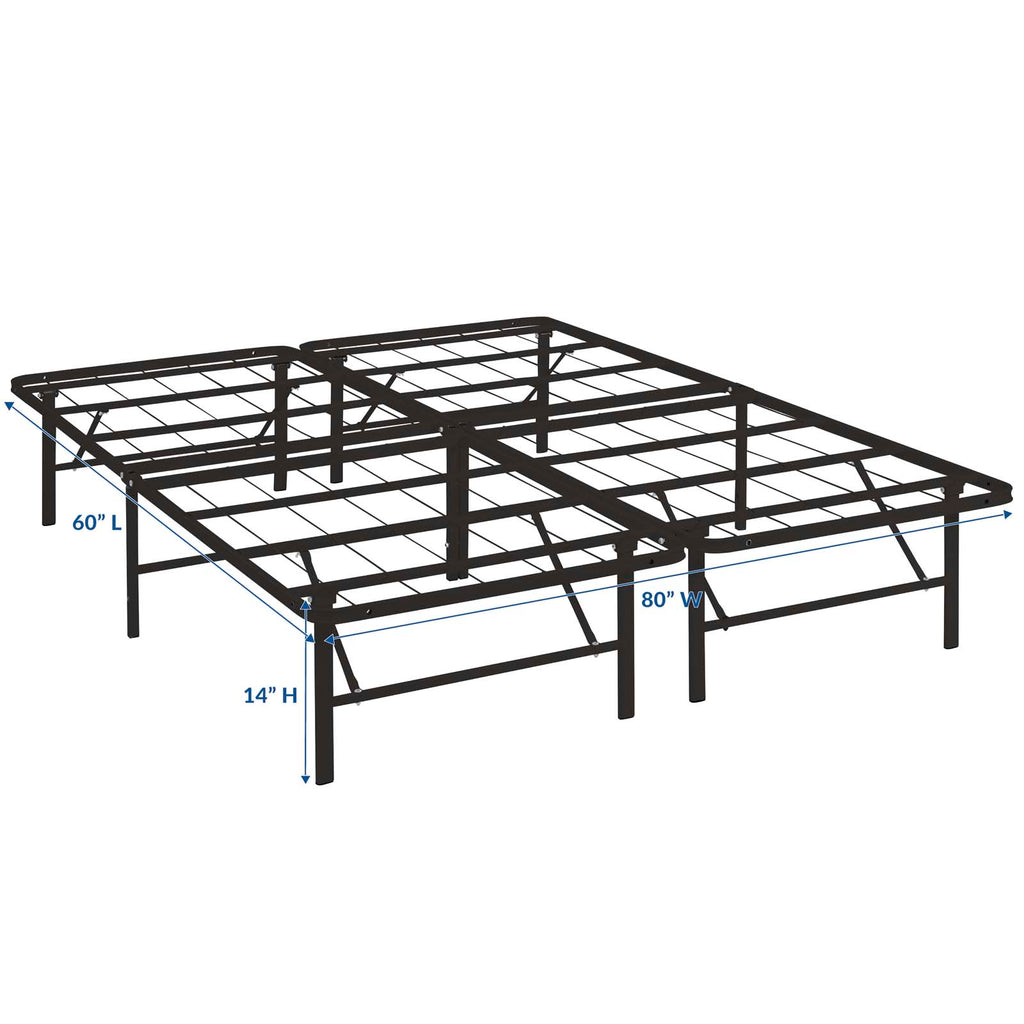 Horizon Queen Stainless Steel Bed Frame in Brown