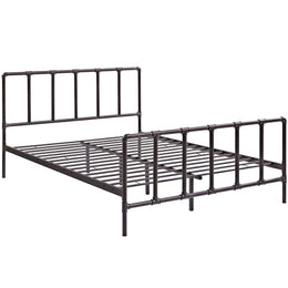 Dower Queen Stainless Steel Bed in Brown