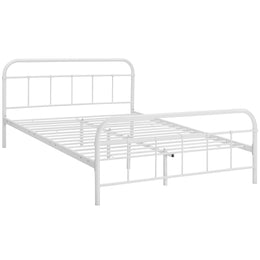 Maisie Queen Stainless Steel Bed Frame in White