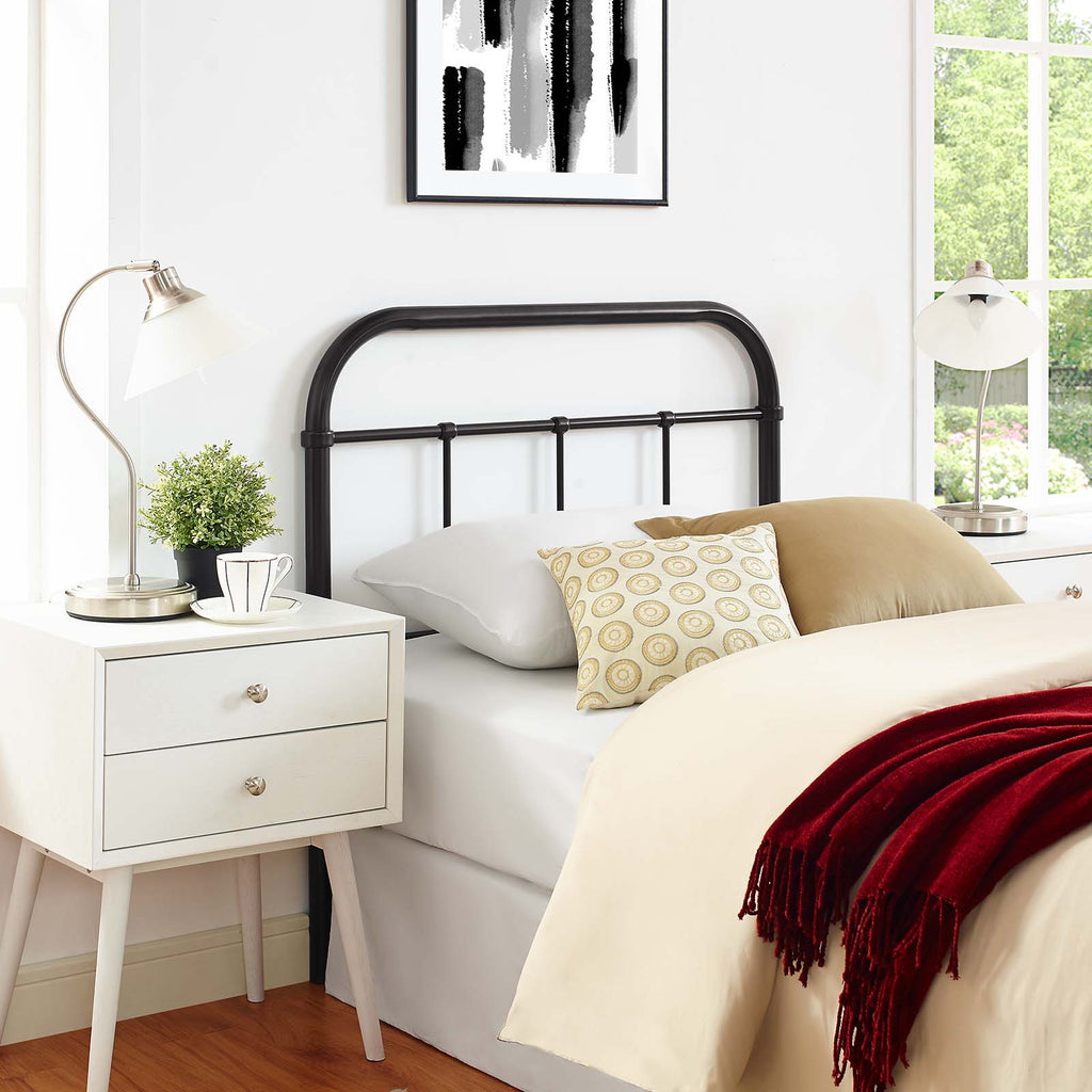 Serena Twin Steel Headboard in Brown