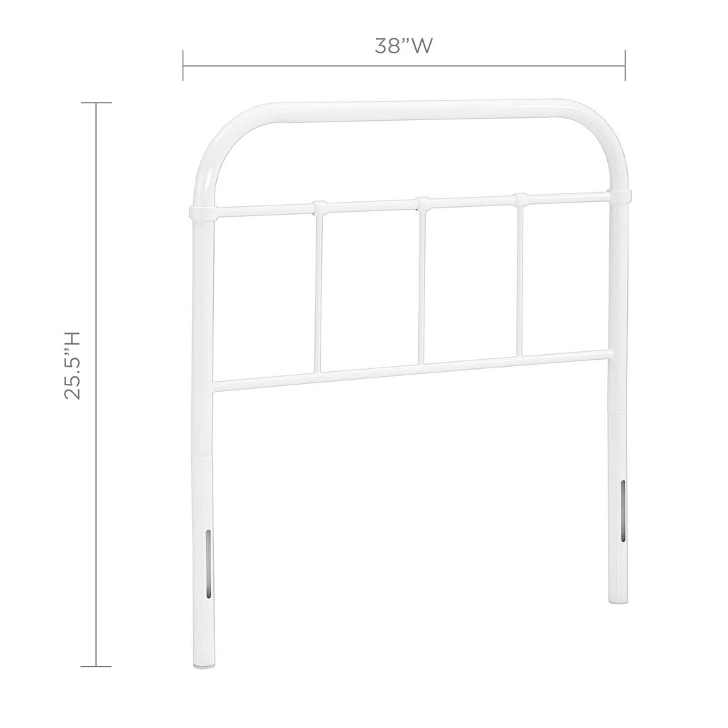 Serena Twin Steel Headboard in White