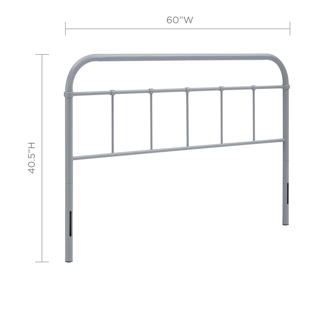 Serena Queen Steel Headboard in Gray