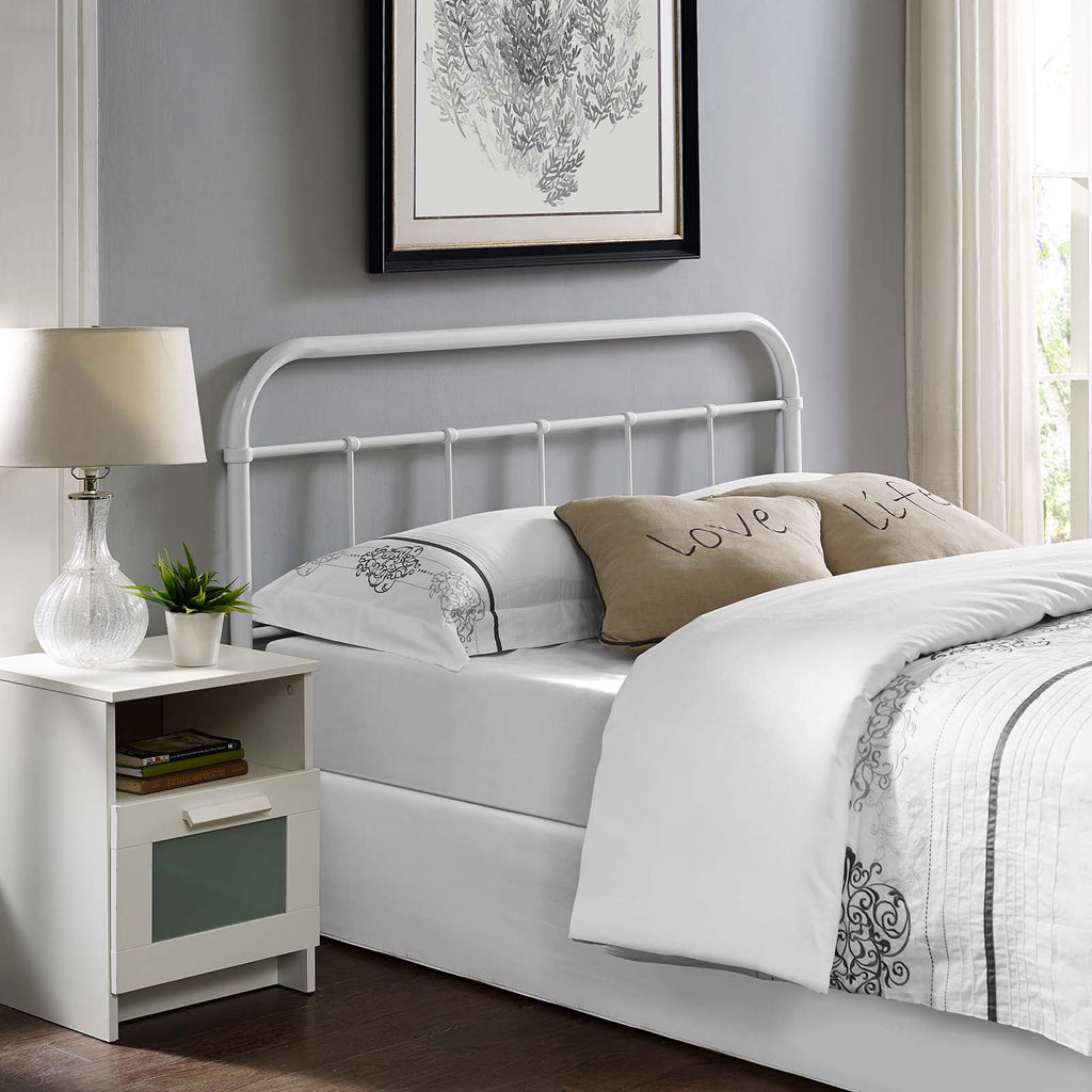 Serena Queen Steel Headboard in White