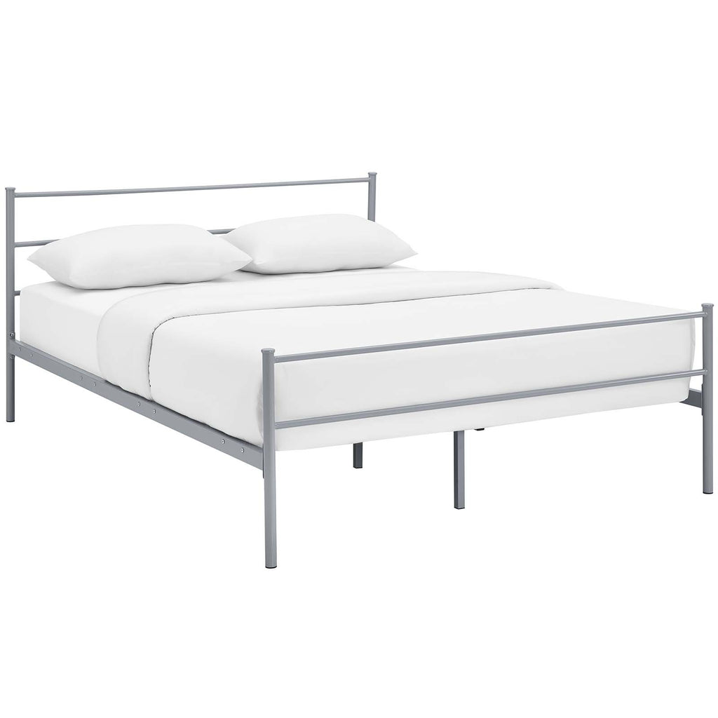 Alina Queen Platform Bed Frame in Gray