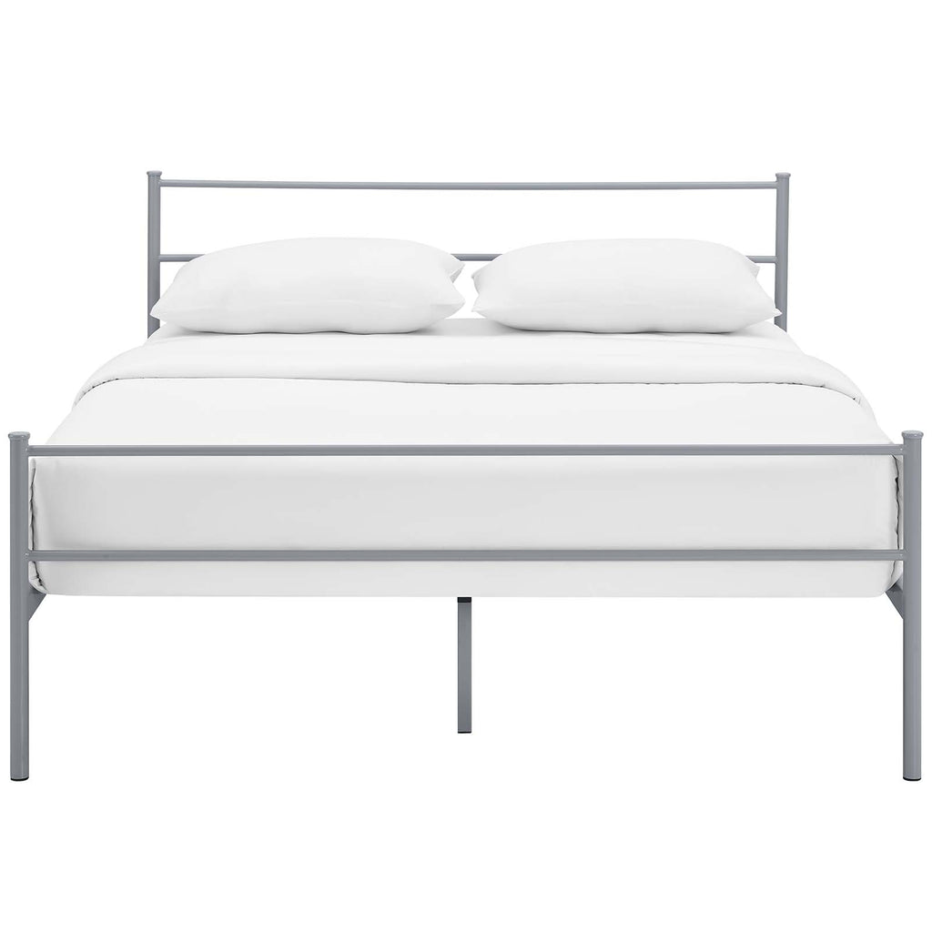 Alina Queen Platform Bed Frame in Gray