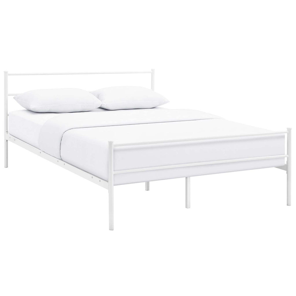 Alina Queen Platform Bed Frame in White